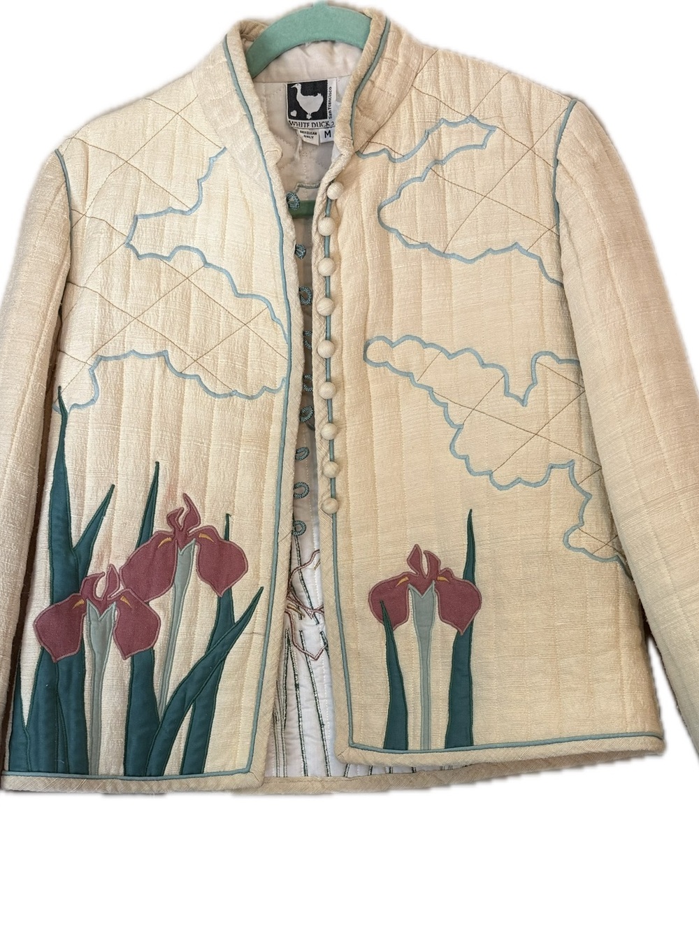 White Duck Floral Quilted Jacket - Button Front